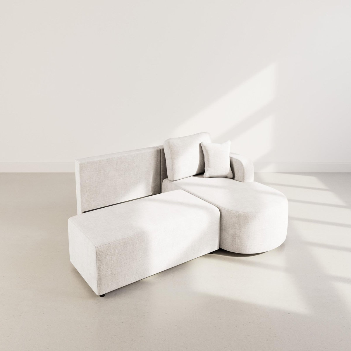 BEST MOBILIER Miro - canapé d'angle droit 4 places convertible avec coffre en velours texturé