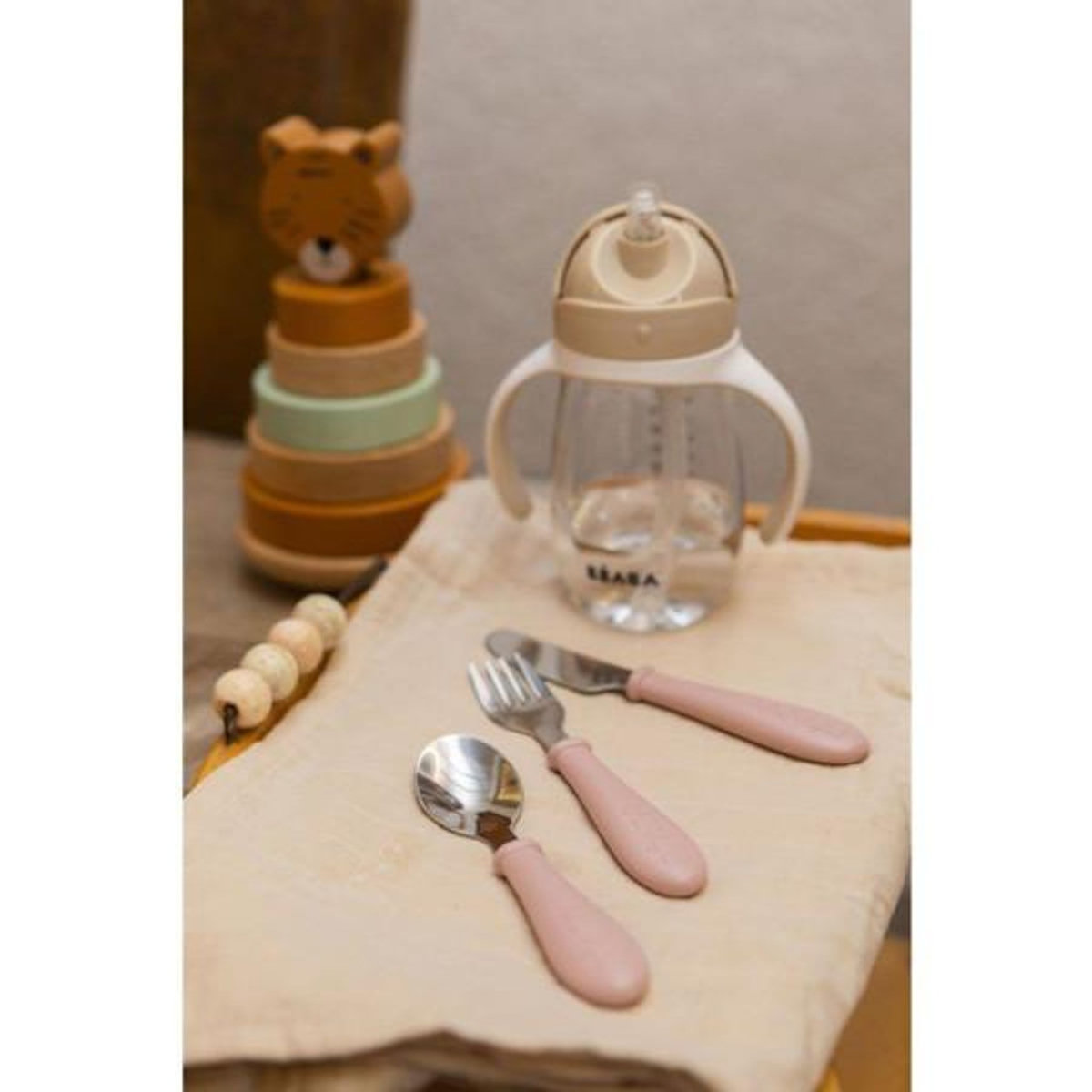 MARKET24 Set 3 couverts - BEABA - Inox - Barbe a papa