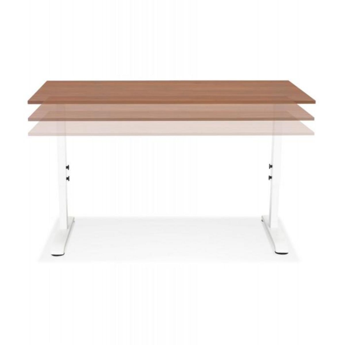 Paris Prix Bureau Hauteur Réglable  Mathew  160cm Blanc & Noyer