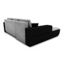 Canapé d'angle gauche convertible CLELIA, 4 places, tissu microfibre gris PU blanc ou noir