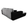 Voir la diapositive 7 : Canapé d'angle gauche convertible CLELIA, 4 places, tissu microfibre gris PU blanc ou noir
