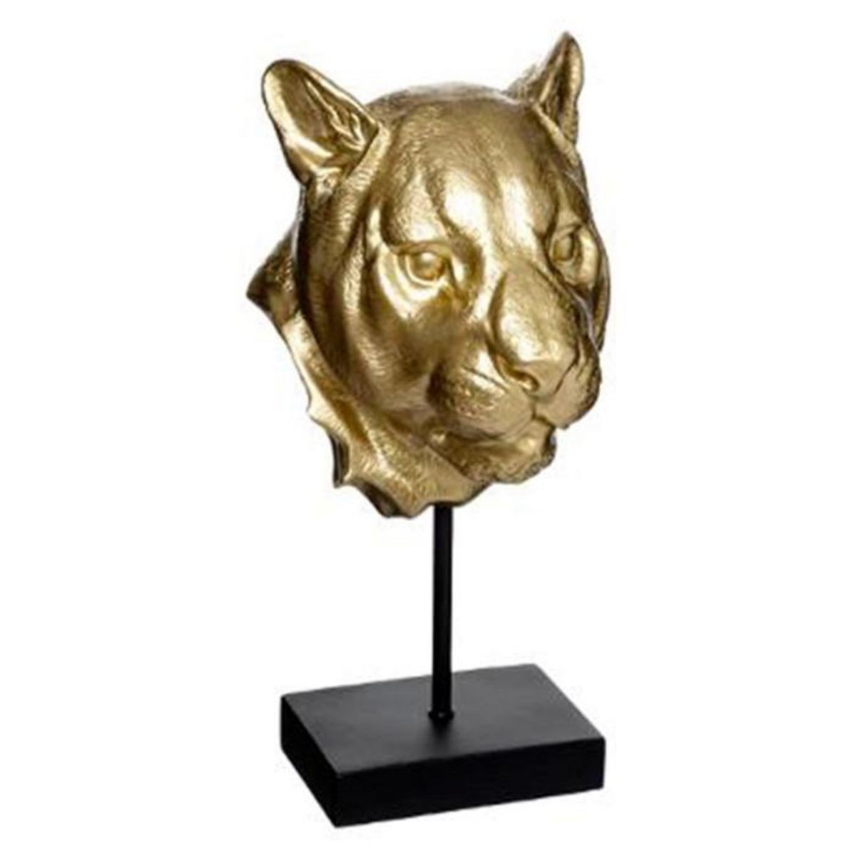 Paris Prix Statuette Déco  Tête de Lion  35cm Or & Noir