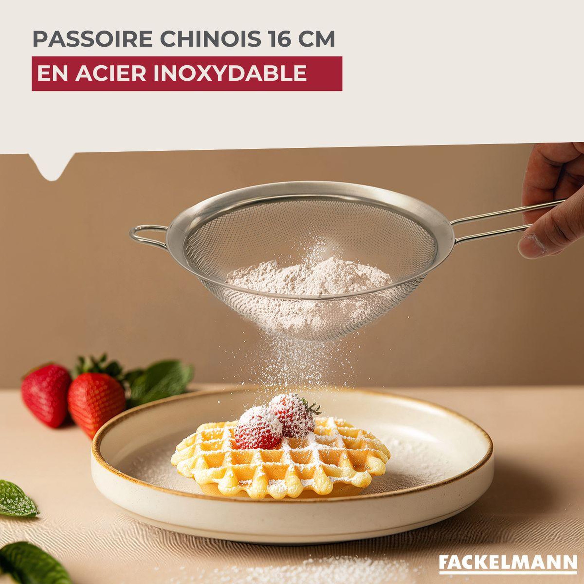 Voir la diapositive 2 : Fackelmann Passoire chinois 16 cm de diamètre en inox fackelmann