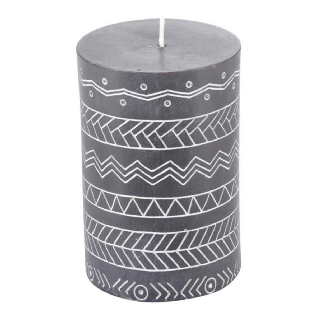 Paris Prix Bougie Pilier Embossée  Graphic Ethnic  10cm Noir