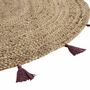 Voir la diapositive 2 : Paris Prix Tapis Déco Rond en Jute  Shira  120cm Bordeaux