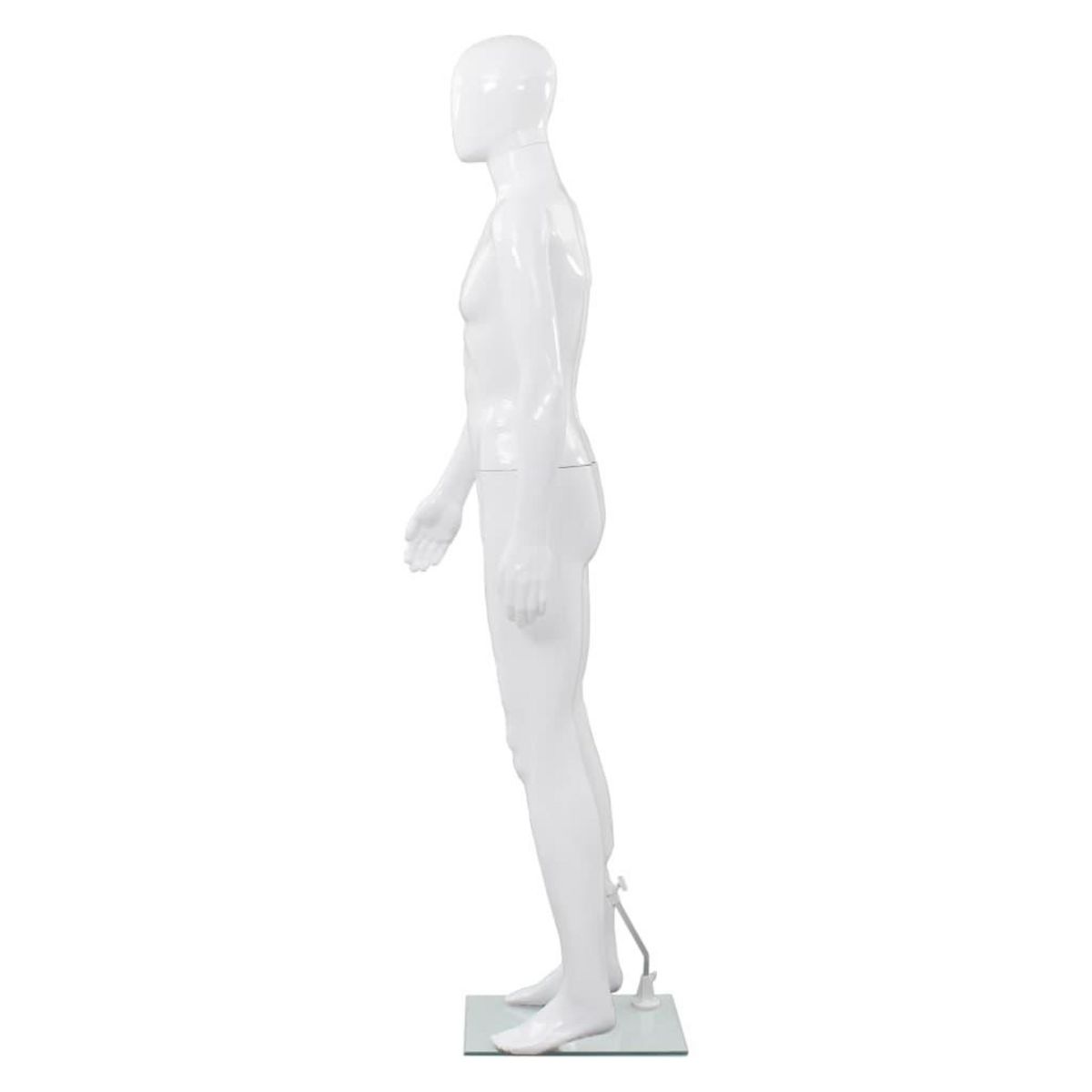 VIDAXL Mannequin homme corps complet base verre Blanc brillant 185 cm