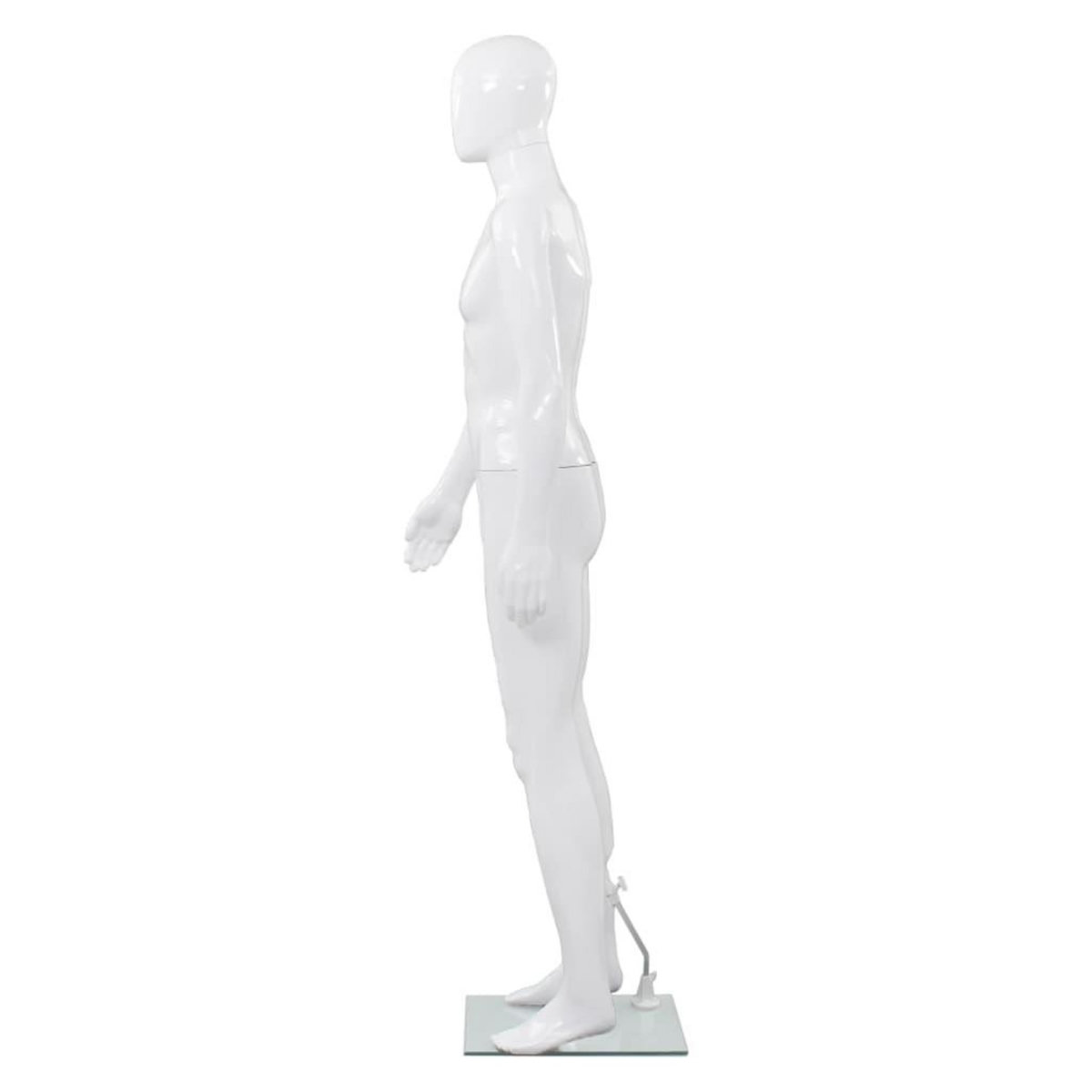 VIDAXL Mannequin homme corps complet base verre Blanc brillant 185 cm