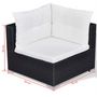 Voir la diapositive 6 : VIDAXL Salon de jardin 10 pcs avec coussins Resine tressee Noir