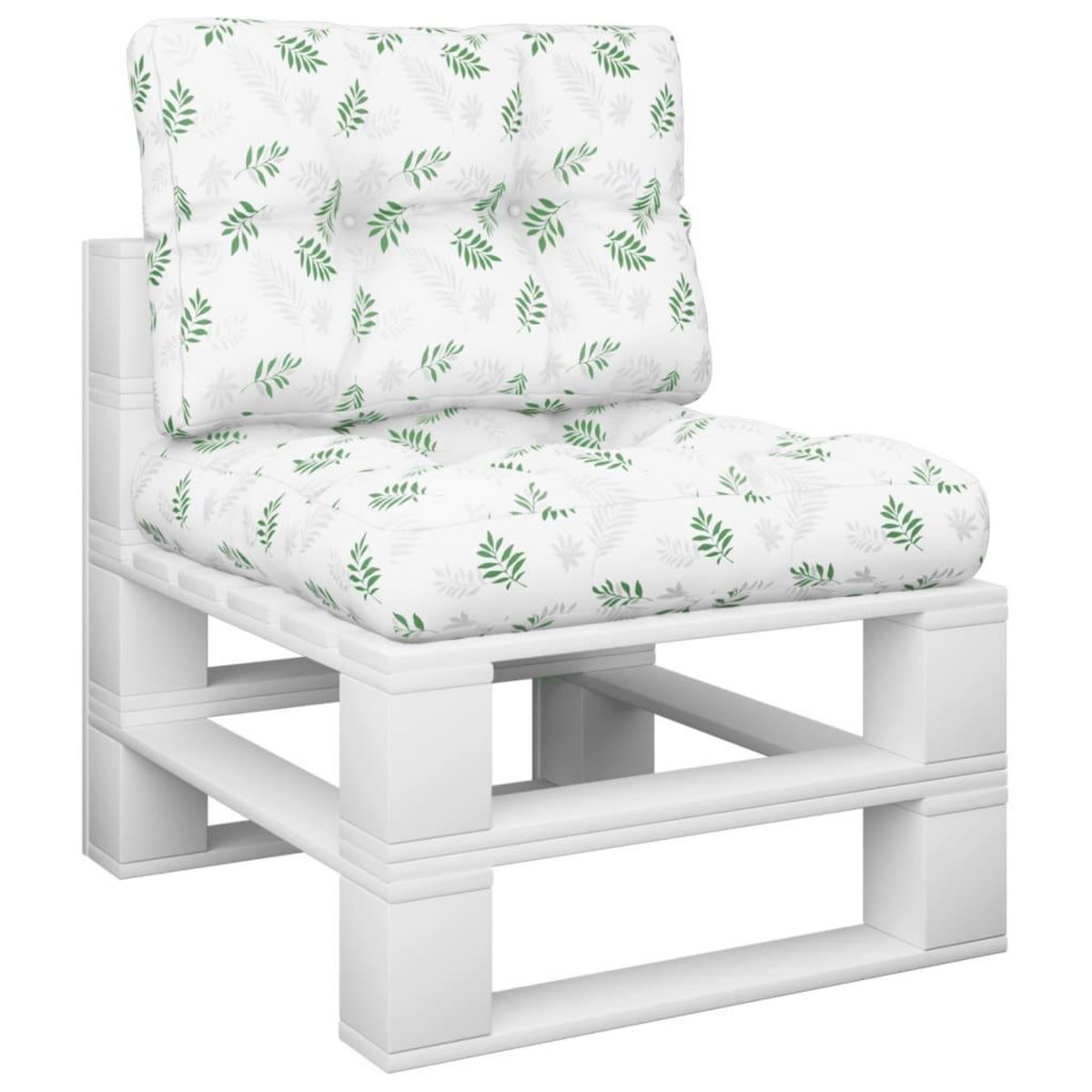 VIDAXL Coussins de palette lot de 2 motif de feuilles tissu