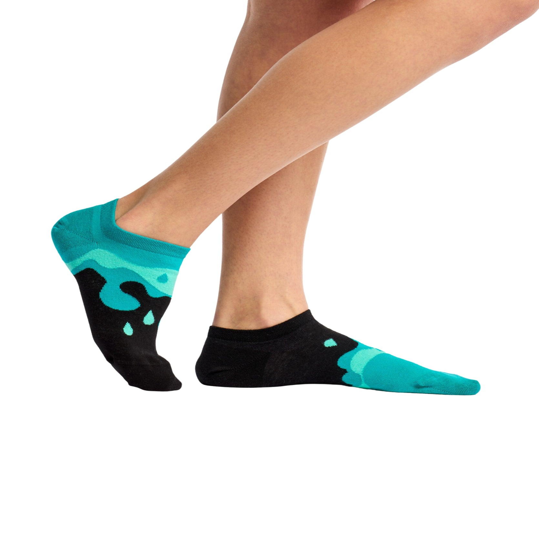 Voir la diapositive 2 : DEDOLES Socquettes invisibles gouttes turquoises