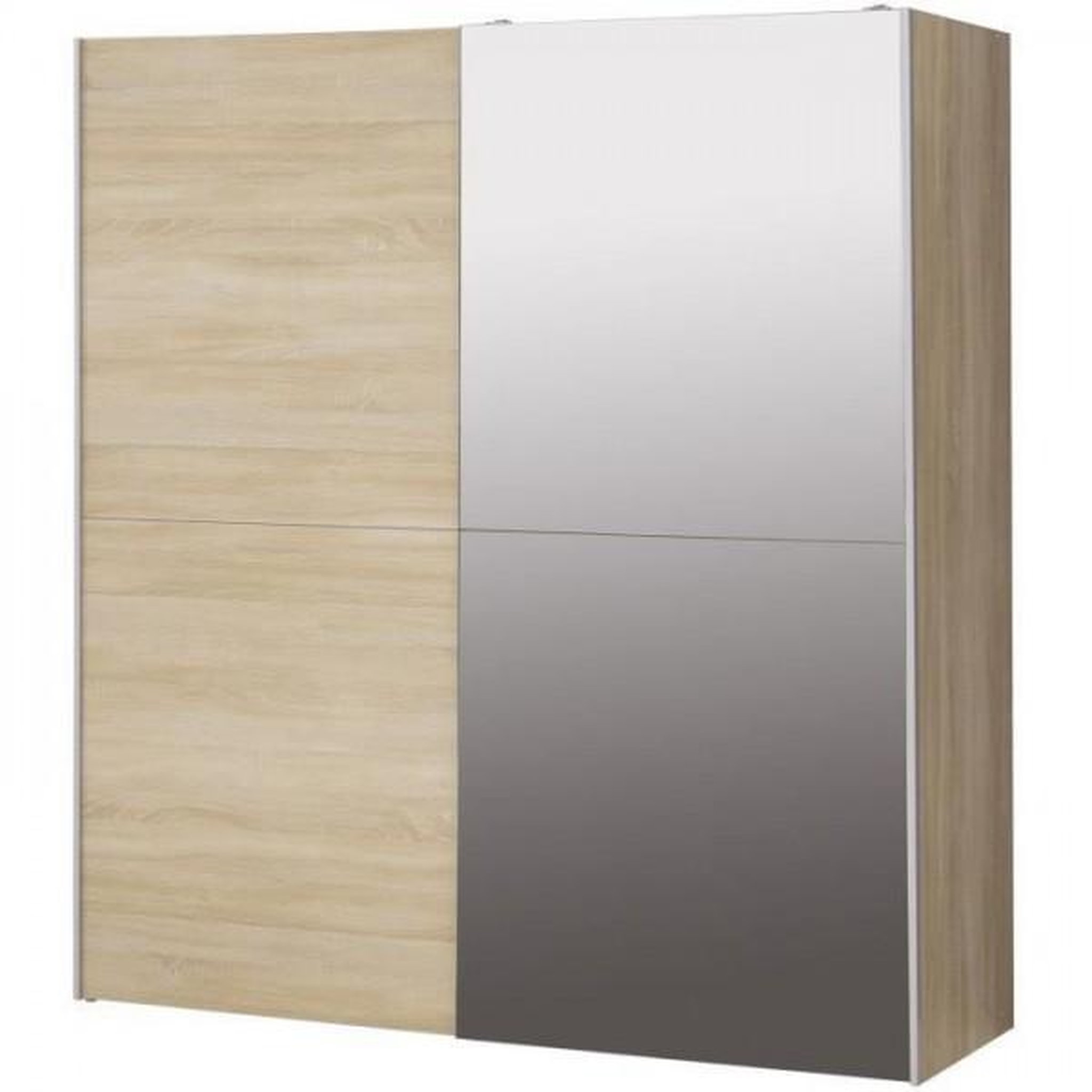 MARKET24 Armoire 2 portes coulissantes avec miroir - Chene sonoma - L 170,3 x P 61,2 x H 190,5 cm - ULOS