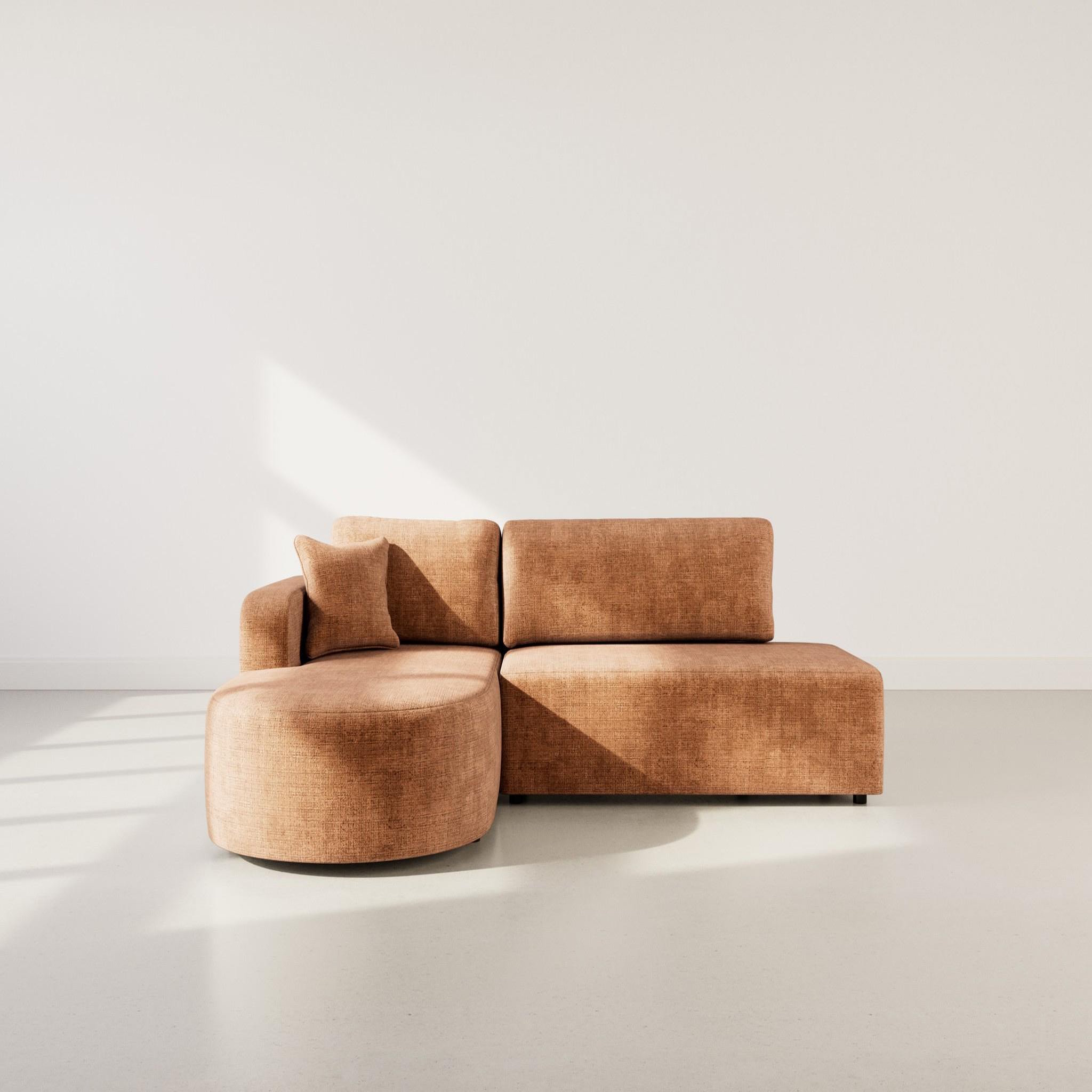 Voir la diapositive 5 : BEST MOBILIER Miro - canapé d'angle gauche 4 places convertible avec coffre en velours texturé