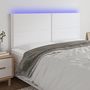 Voir la diapositive 1 : VIDAXL Tete de lit a LED Blanc 180x5x118/128 cm Similicuir