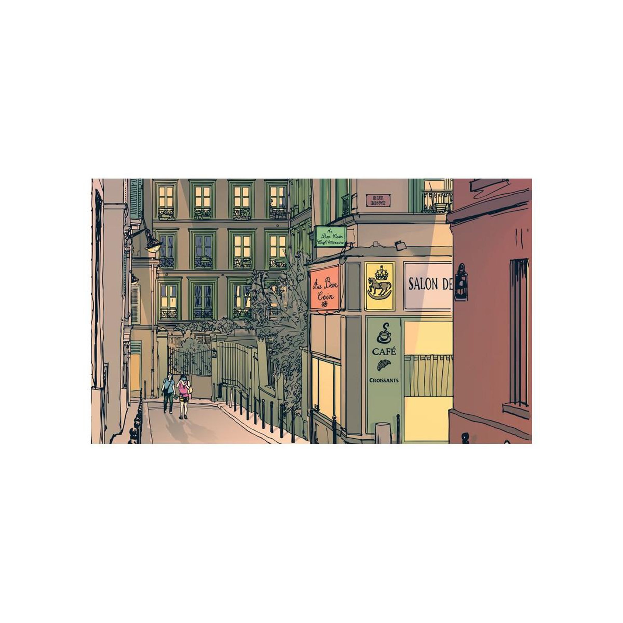 Voir la diapositive 2 : Paris Prix Papier peint  petit déjeuner à paris  270x450cm