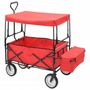 Voir la diapositive 2 : VIDAXL Chariot a main pliable avec toit Acier Rouge