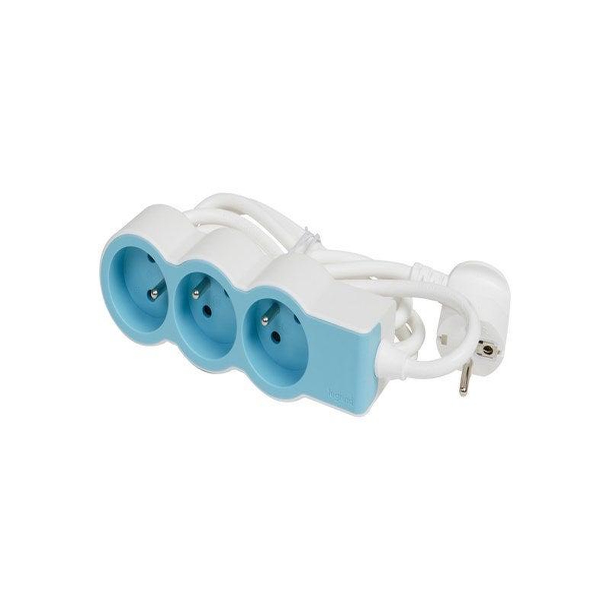 Legrand Multiprise Filaire Compact, 3 Prises Bleu
