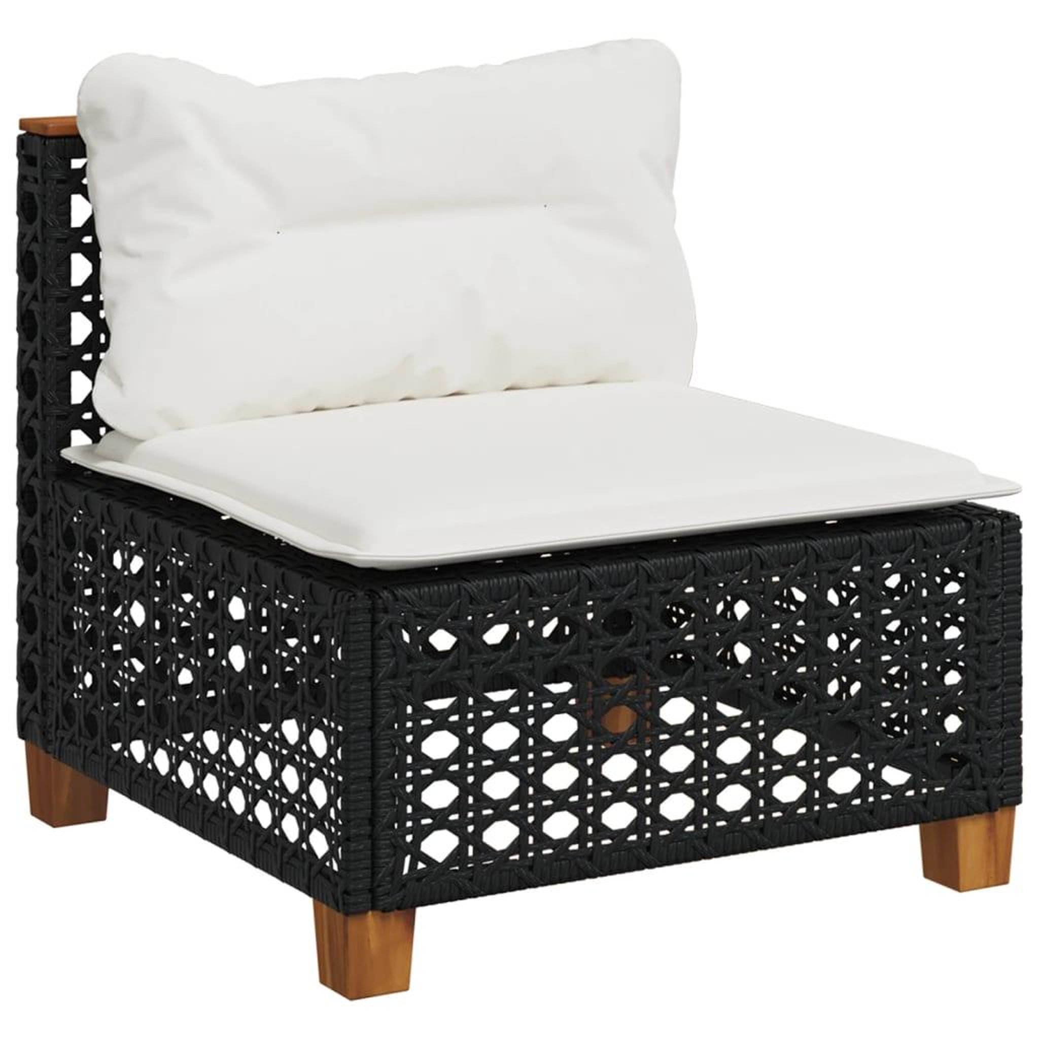 Voir la diapositive 4 : VIDAXL Salon de jardin 7 pcs avec coussins noir resine tressee