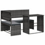Voir la diapositive 2 : VIDAXL Canapé de jardin avec table et coussins en forme de L gris