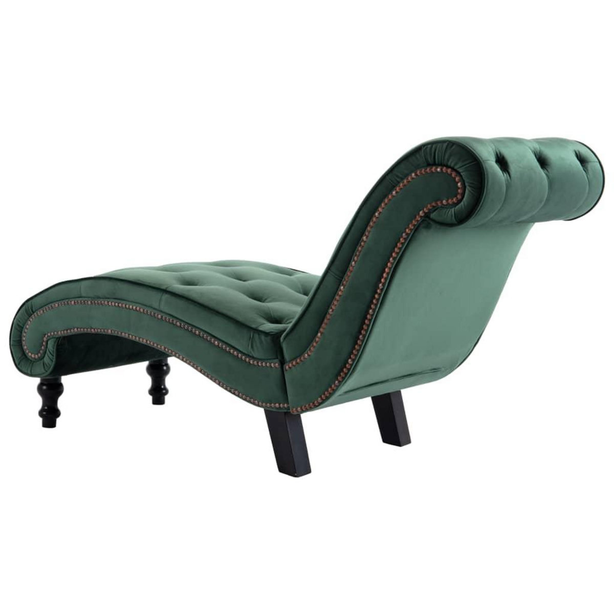 VIDAXL Chaise longue Velours Vert