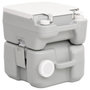 Voir la diapositive 5 : VIDAXL Toilette de camping portable gris et blanc 20+10 L PEHD