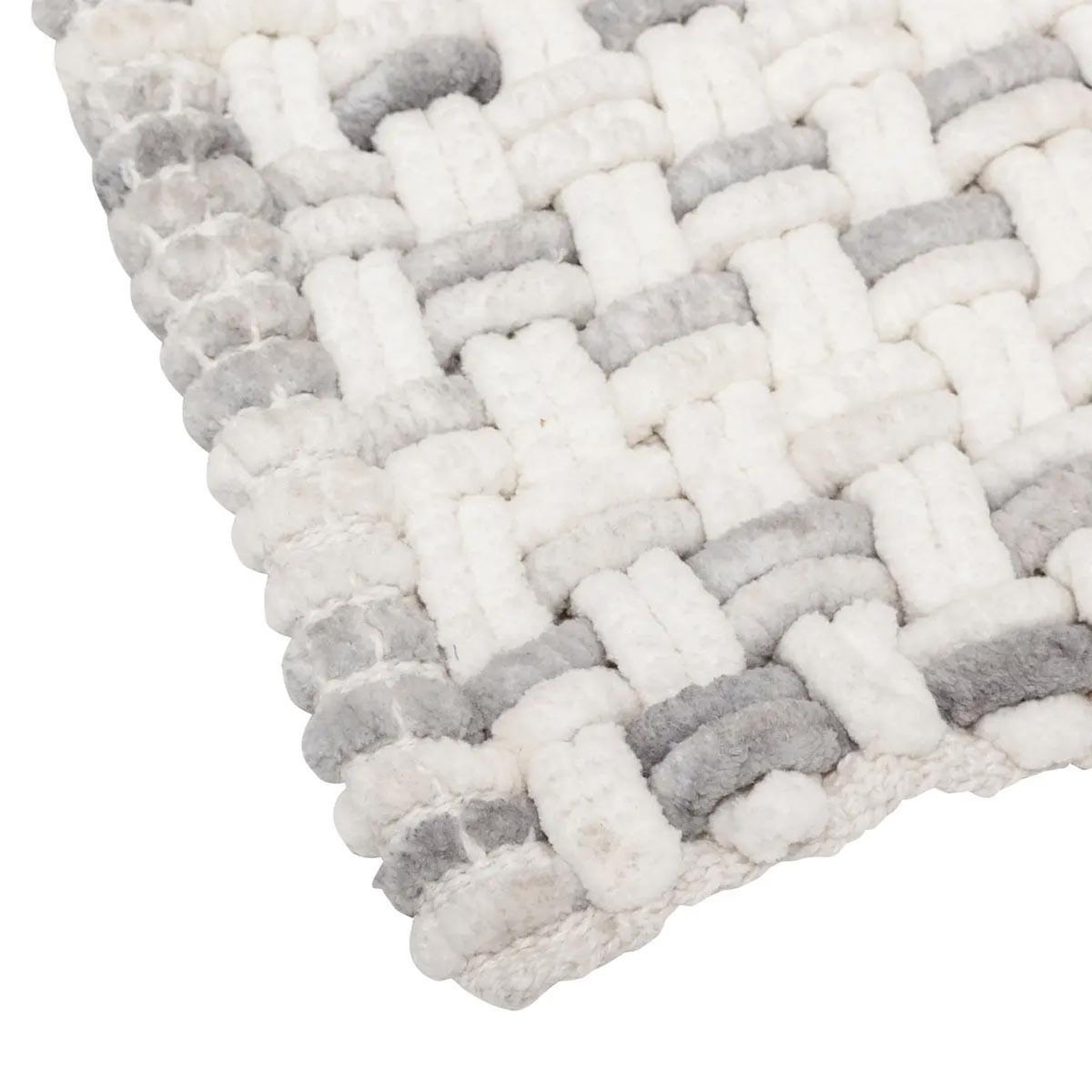 Voir la diapositive 2 : FIVE Tapis de bain tressé en coton  dégradé  50x75cm gris