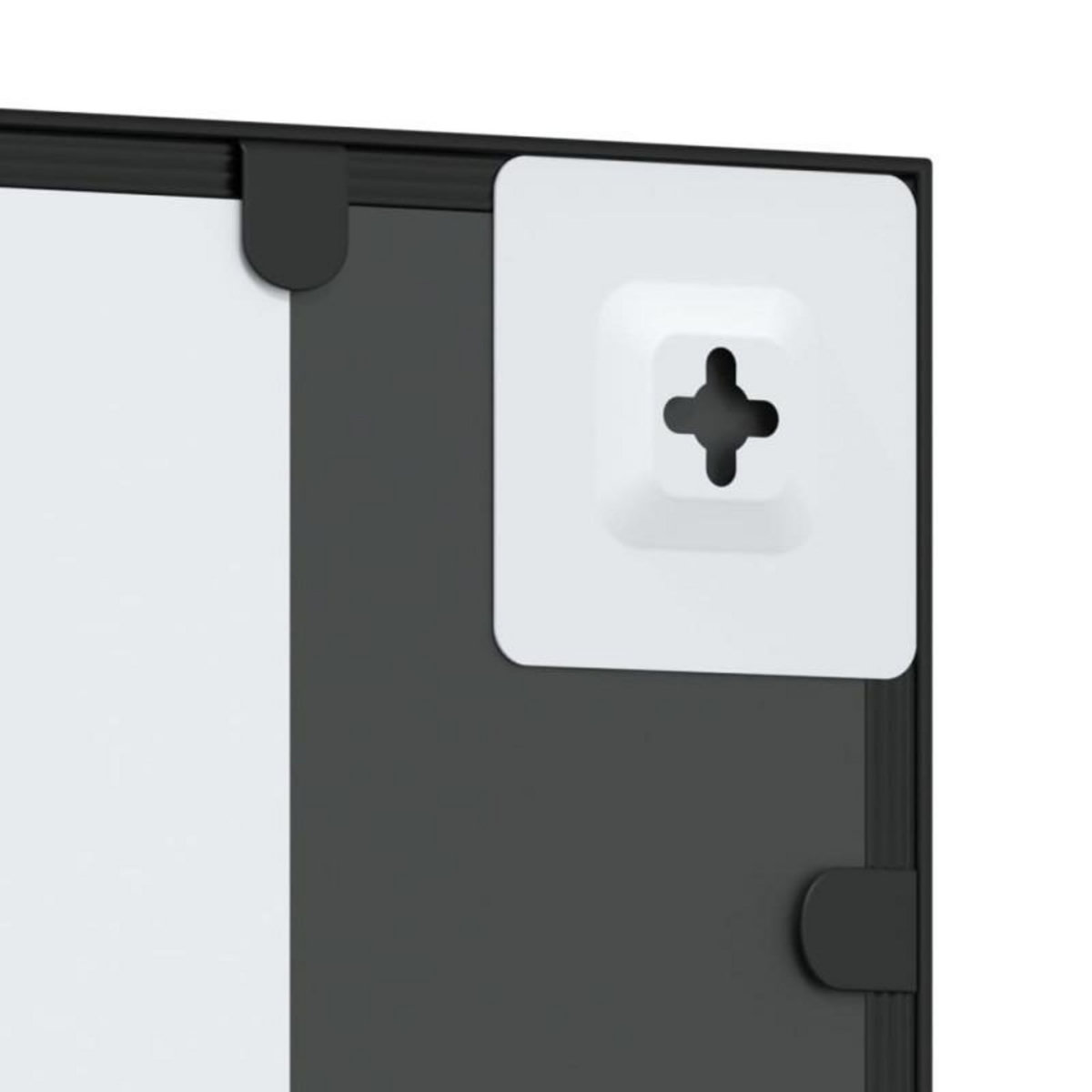 VIDAXL Miroir mural noir 50x100 cm rectangulaire fer