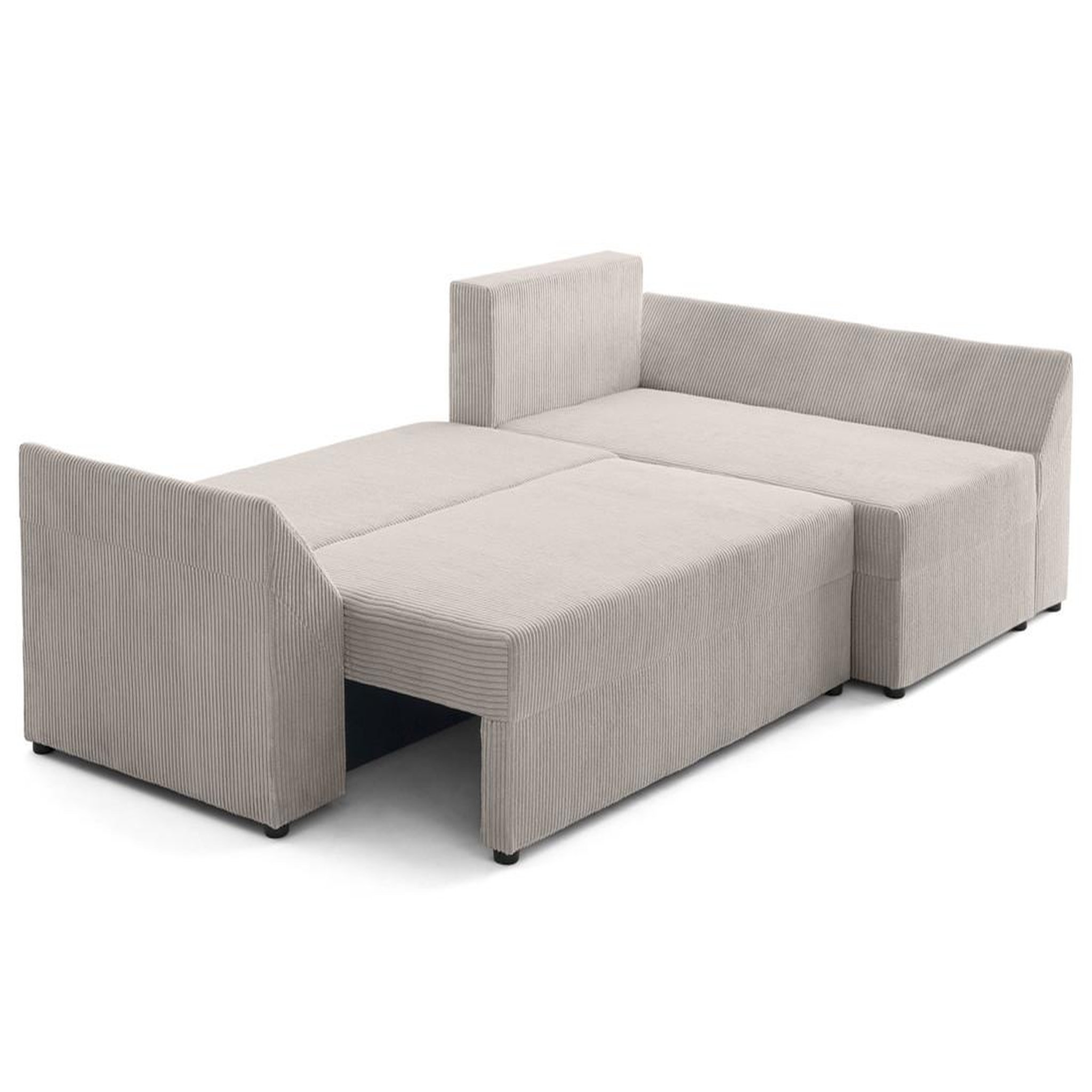 Voir la diapositive 2 : BEST MOBILIER Mike - canapé d'angle réversible - 4 places - convertible avec coffre - en velours côtelé