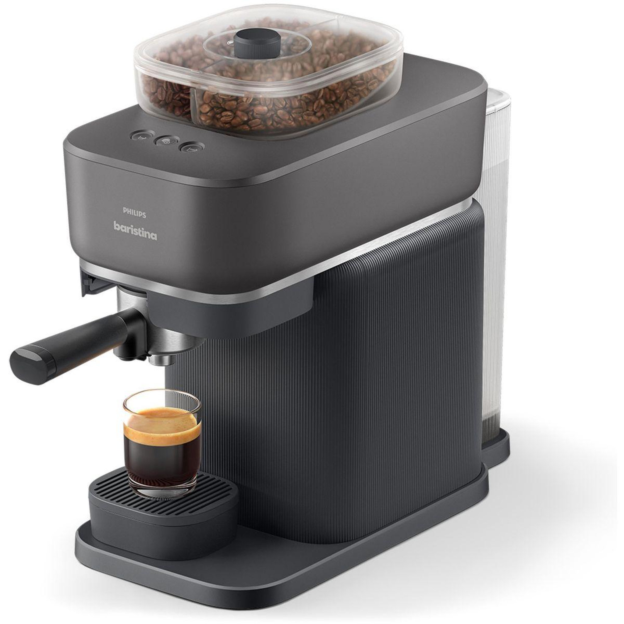 Voir la diapositive 2 : Philips Machine à expresso baristina bar320/60 cafetière à grain bac double compartiment noire