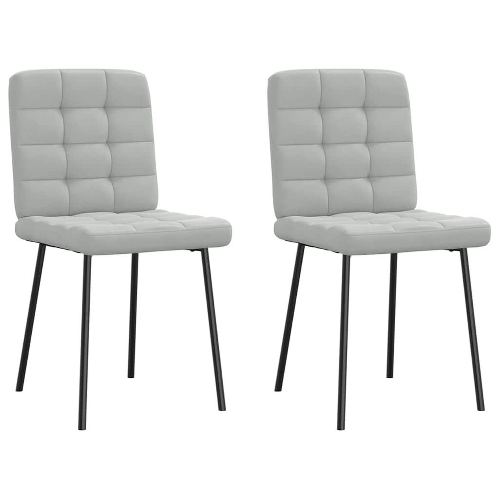 VIDAXL Chaises a manger lot de 2 Gris clair Velours