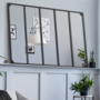 Voir la diapositive 3 : ID MARKET Miroir verrière 5 bandes design industriel 140x84 cm