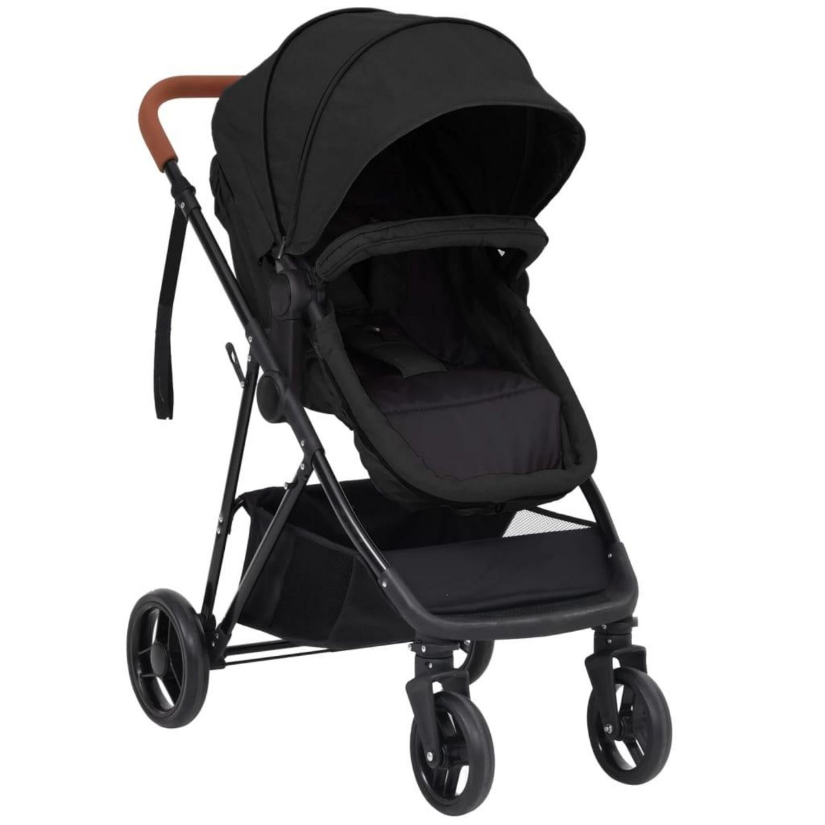 VIDAXL Poussette pour bebe 3-en-1 Anthracite et noir Acier