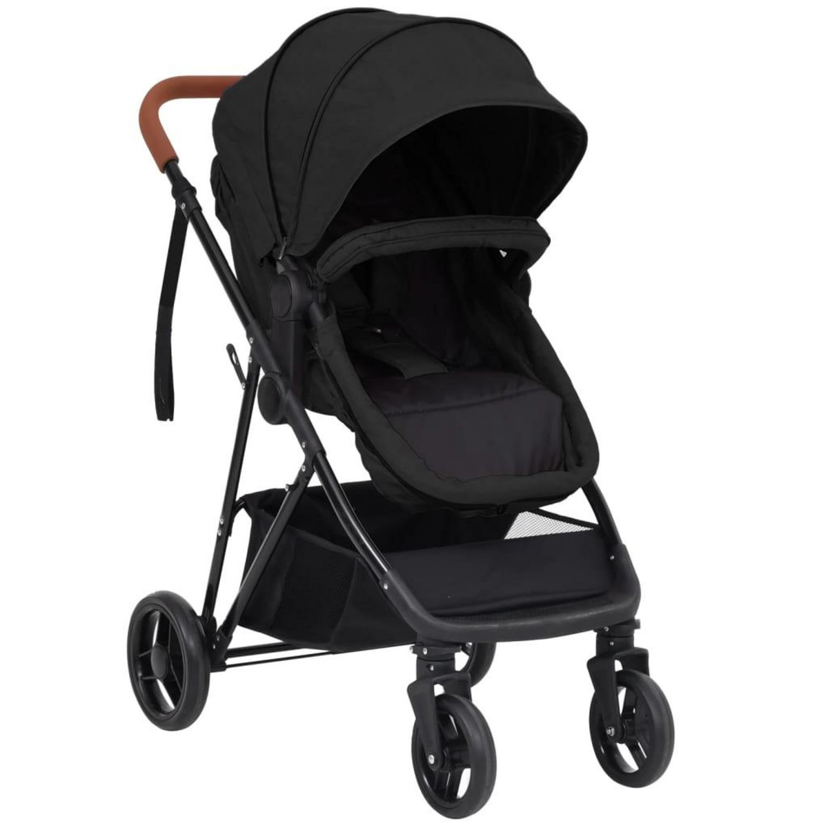 VIDAXL Poussette pour bebe 3-en-1 Anthracite et noir Acier