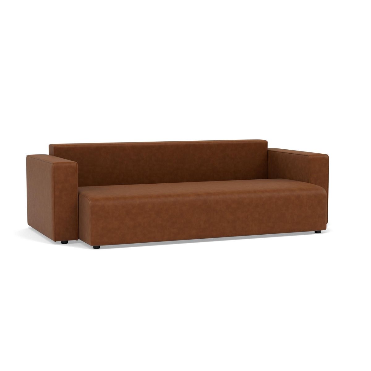 BEST MOBILIER Topaze - canapé droit 3 places convertible avec coffre en simili