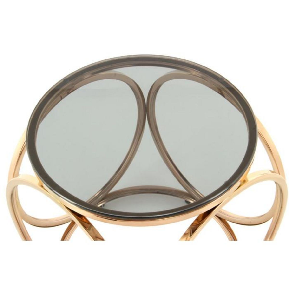 Paris Prix Table d'Appoint Design  Whitney  42cm Gris & Or Rose