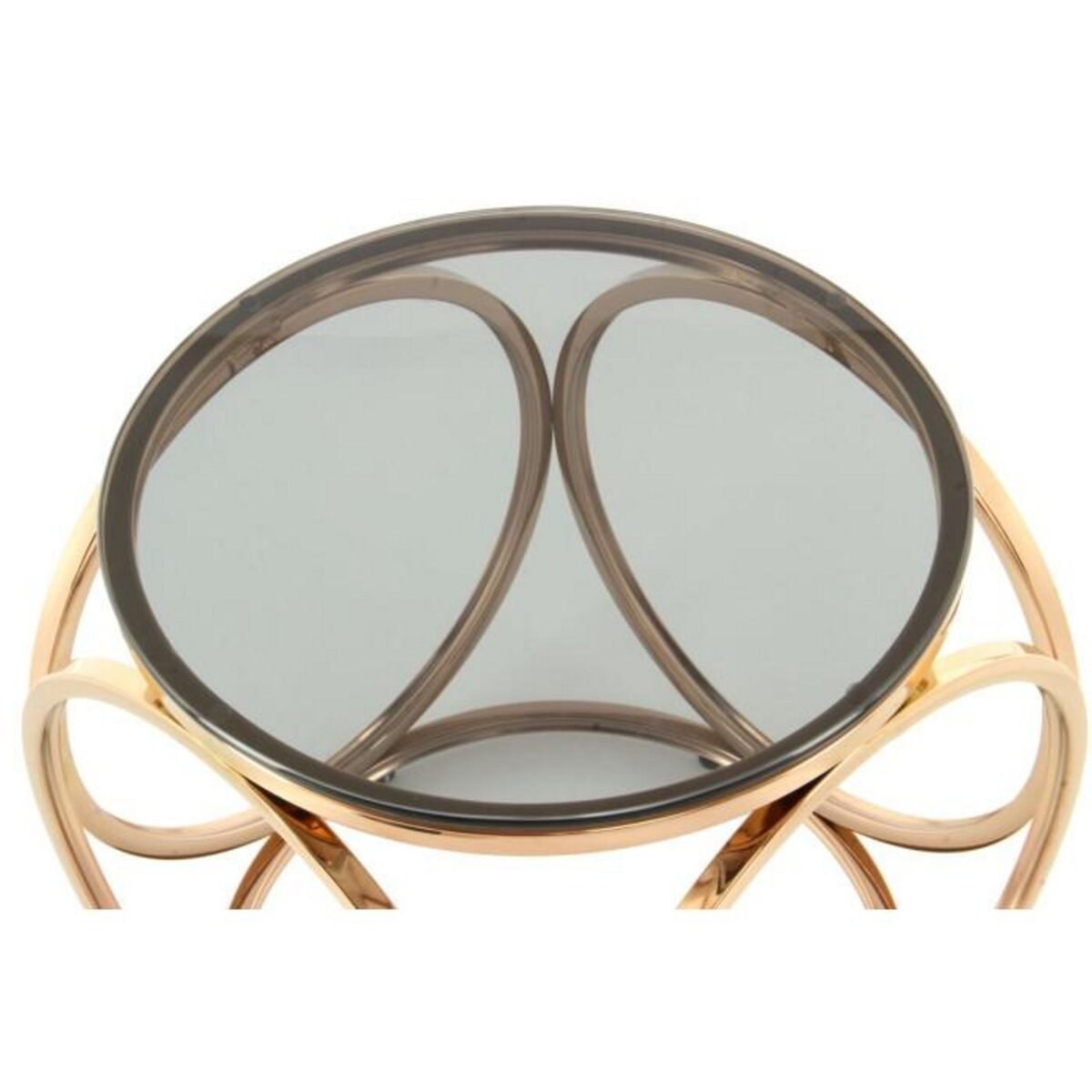 Paris Prix Table d'Appoint Design  Whitney  42cm Gris & Or Rose