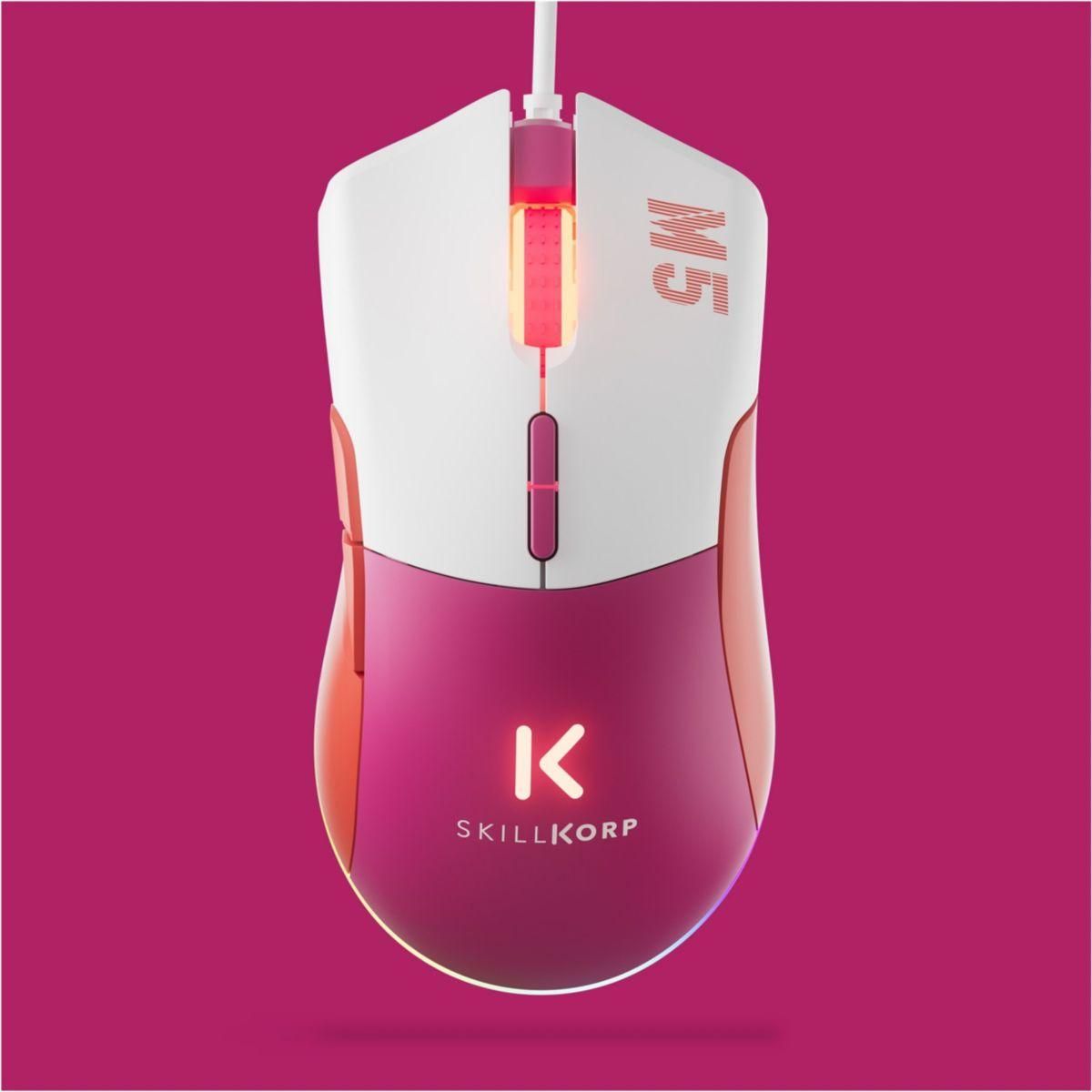 SKILLKORP Souris Gamer Filaire M5 ECO MAGENTA Access