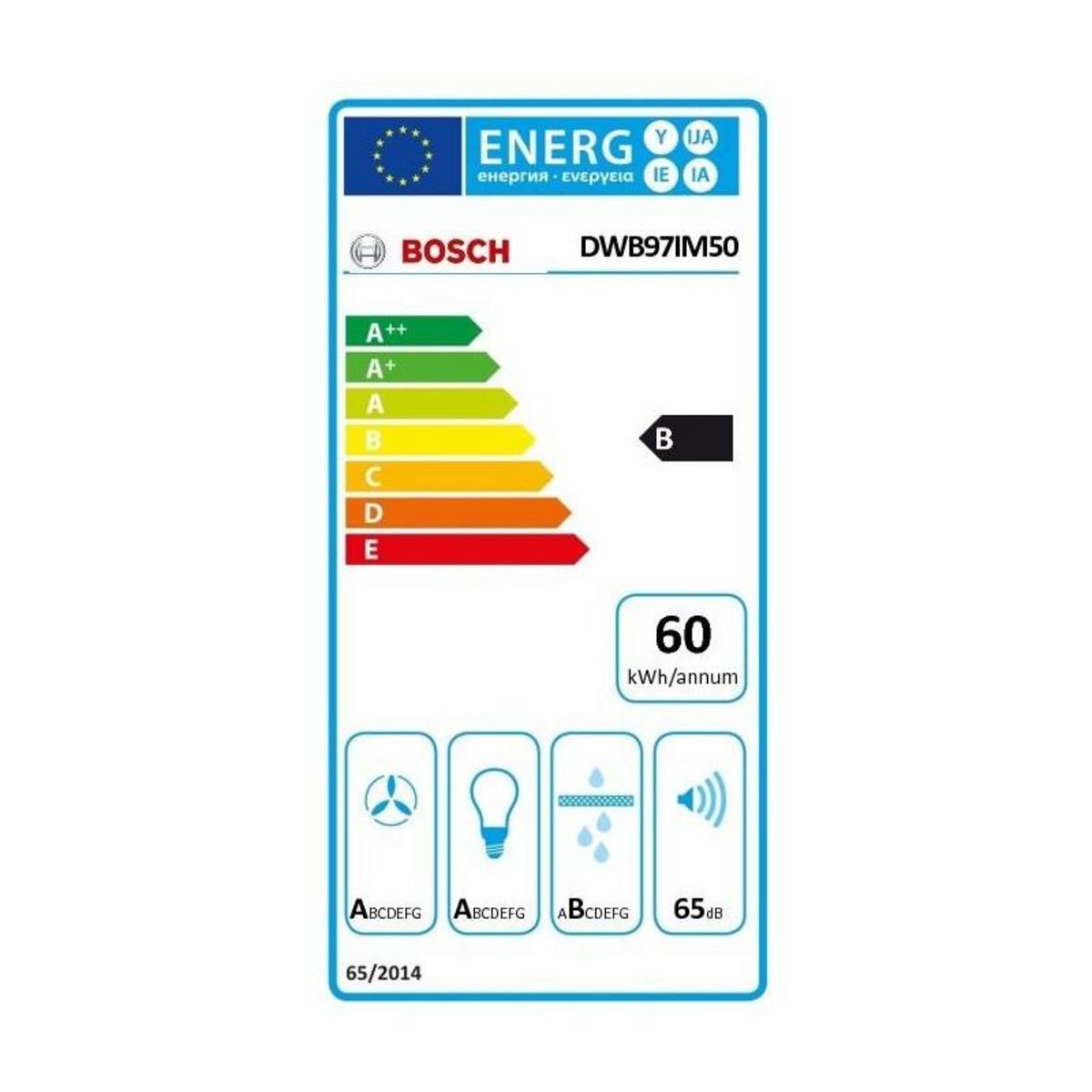 BOSCH Hotte décorative murale 90cm 710m3/h inox - dwb97im50