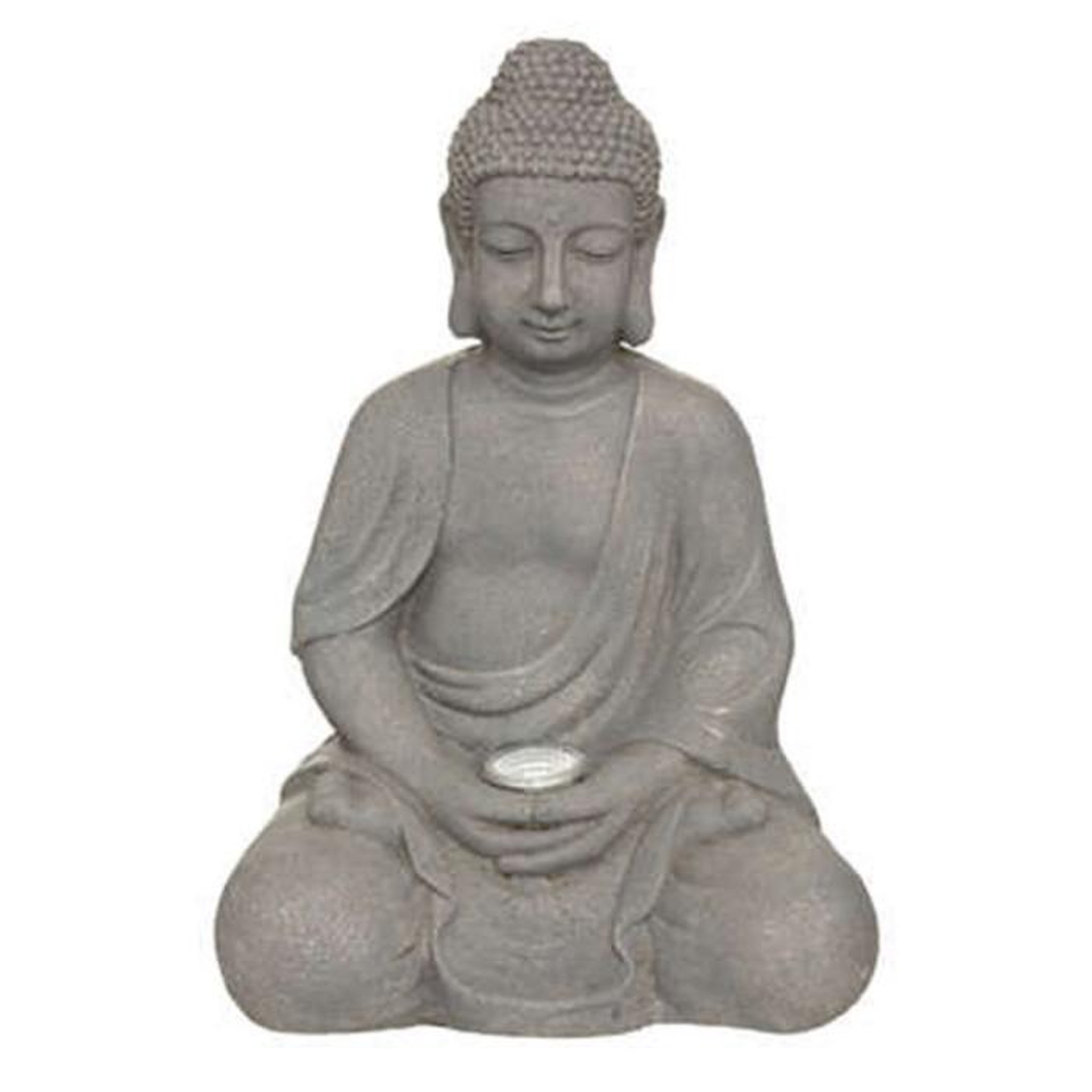 Voir la diapositive 1 : Paris Prix Lampe Solaire d'Extérieur  Bouddha  43cm Gris
