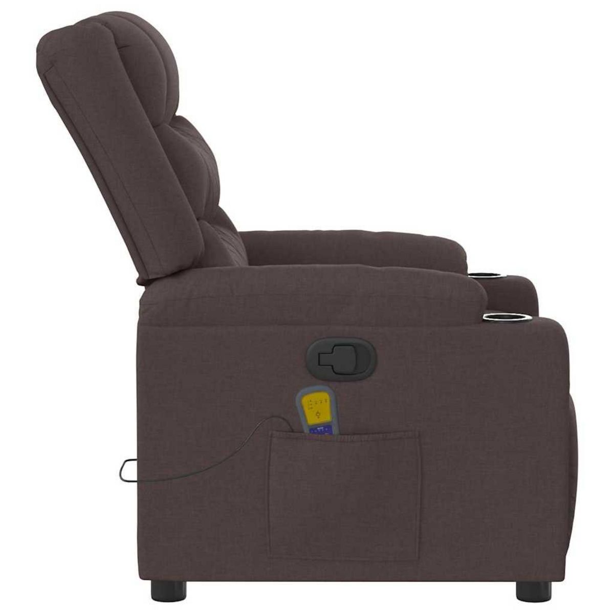 VIDAXL Fauteuil de massage inclinable Marron fonce Tissu