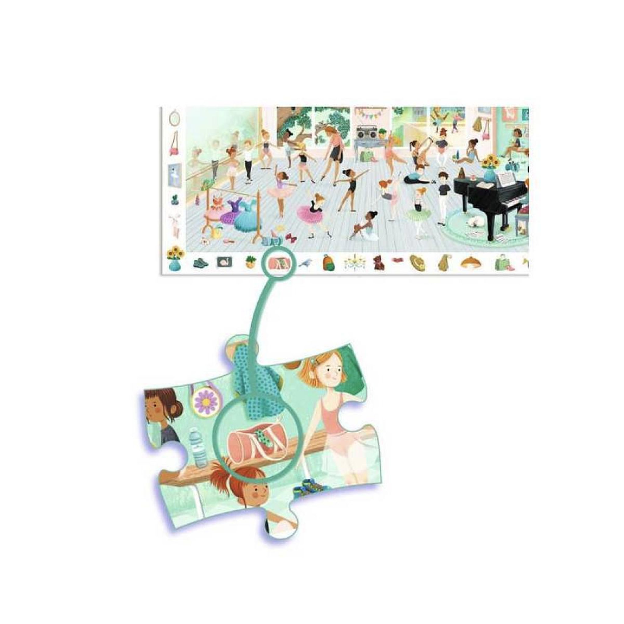 Voir la diapositive 3 : Djeco Puzzle d observation 100pcs - L ecole de danse