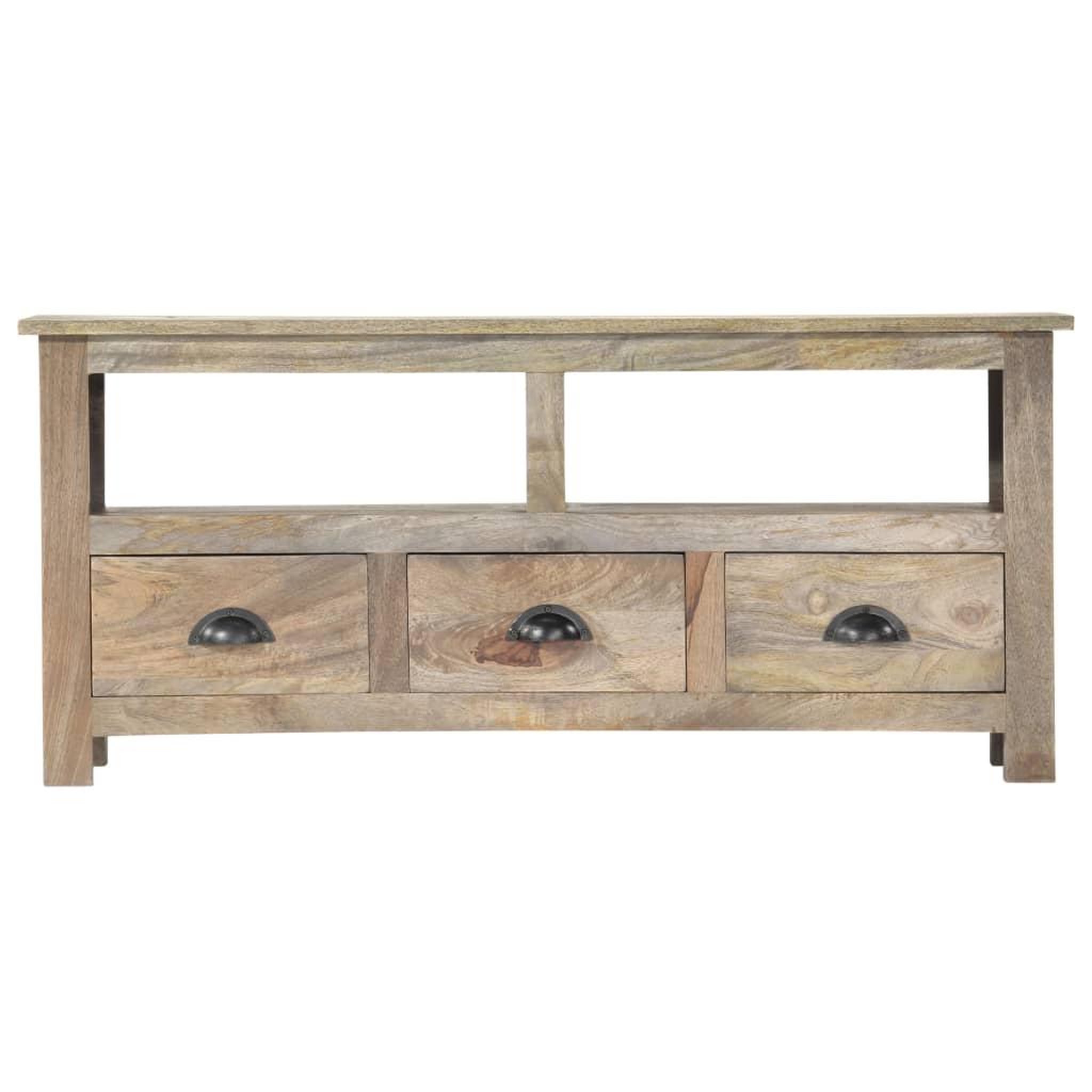 Voir la diapositive 3 : VIDAXL Meuble tv 110x30x50 cm bois massif de manguier