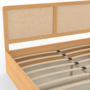 Voir la diapositive 6 : ID MARKET Lit coffre double EDHEN avec tête de lit cannage et sommier 140 x 190 cm coloris bois