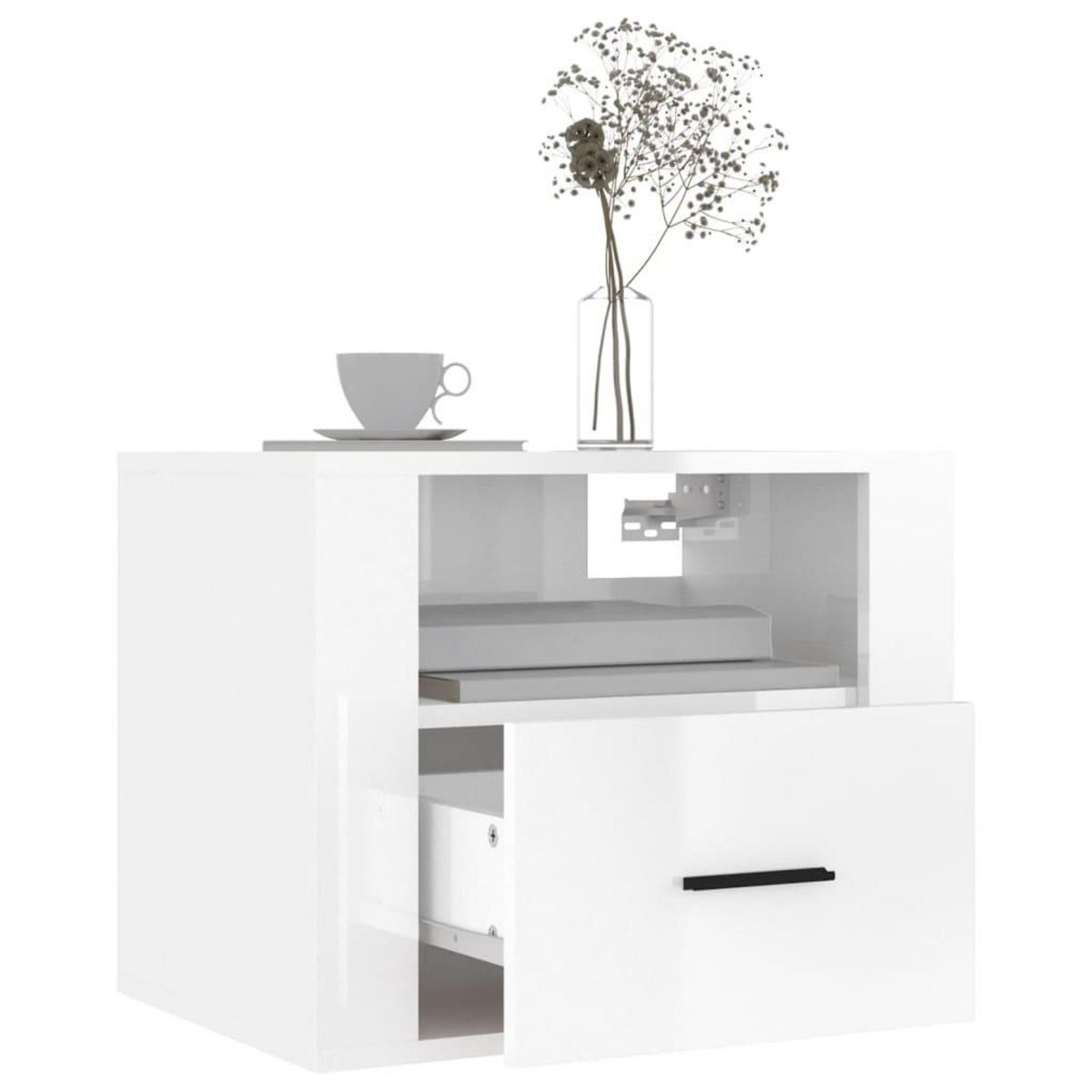 VIDAXL Tables de chevet murales 2 pcs Blanc brillant 50x36x40 cm
