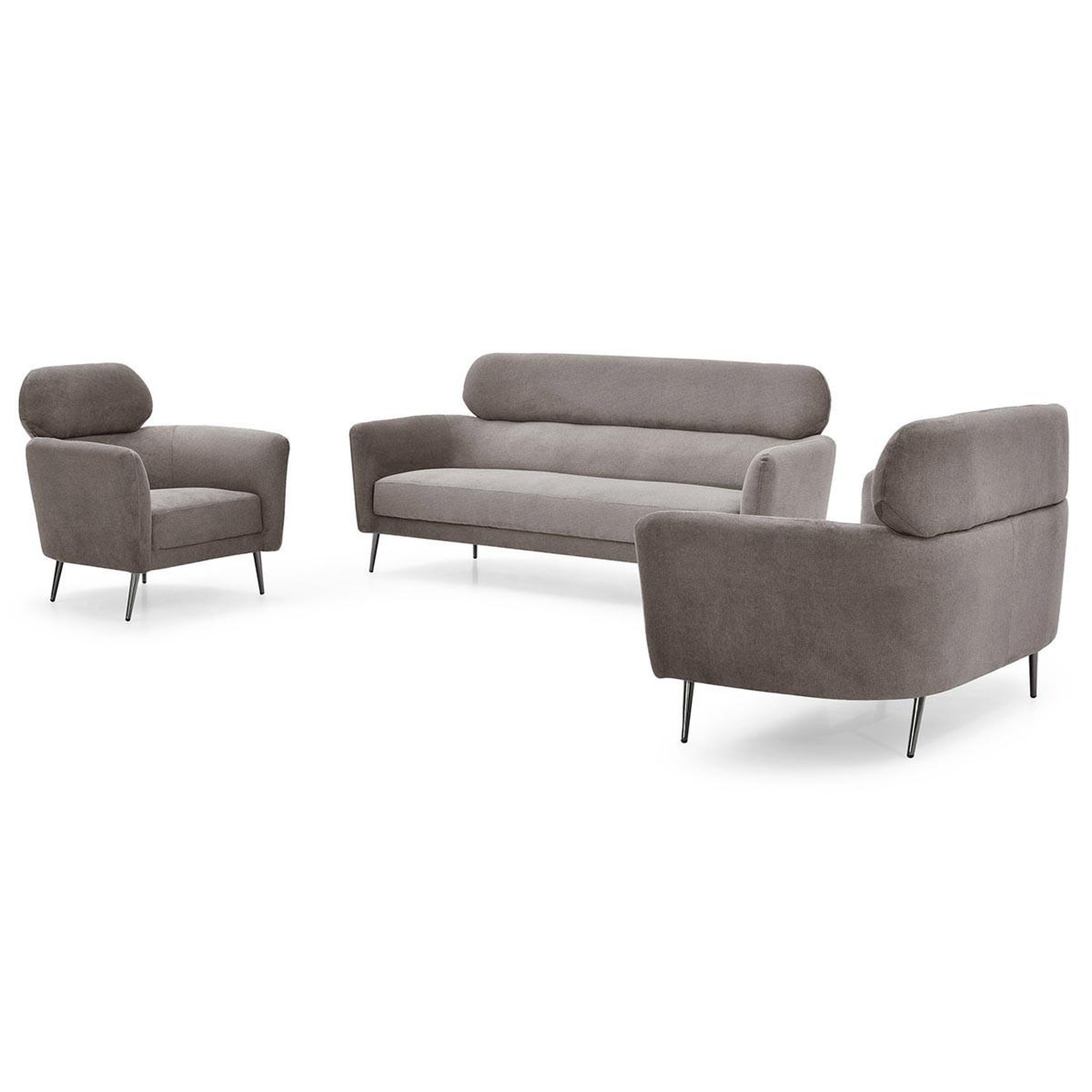 Voir la diapositive 2 : Paris Prix Fauteuil design en tissu  harison  86cm gris taupe