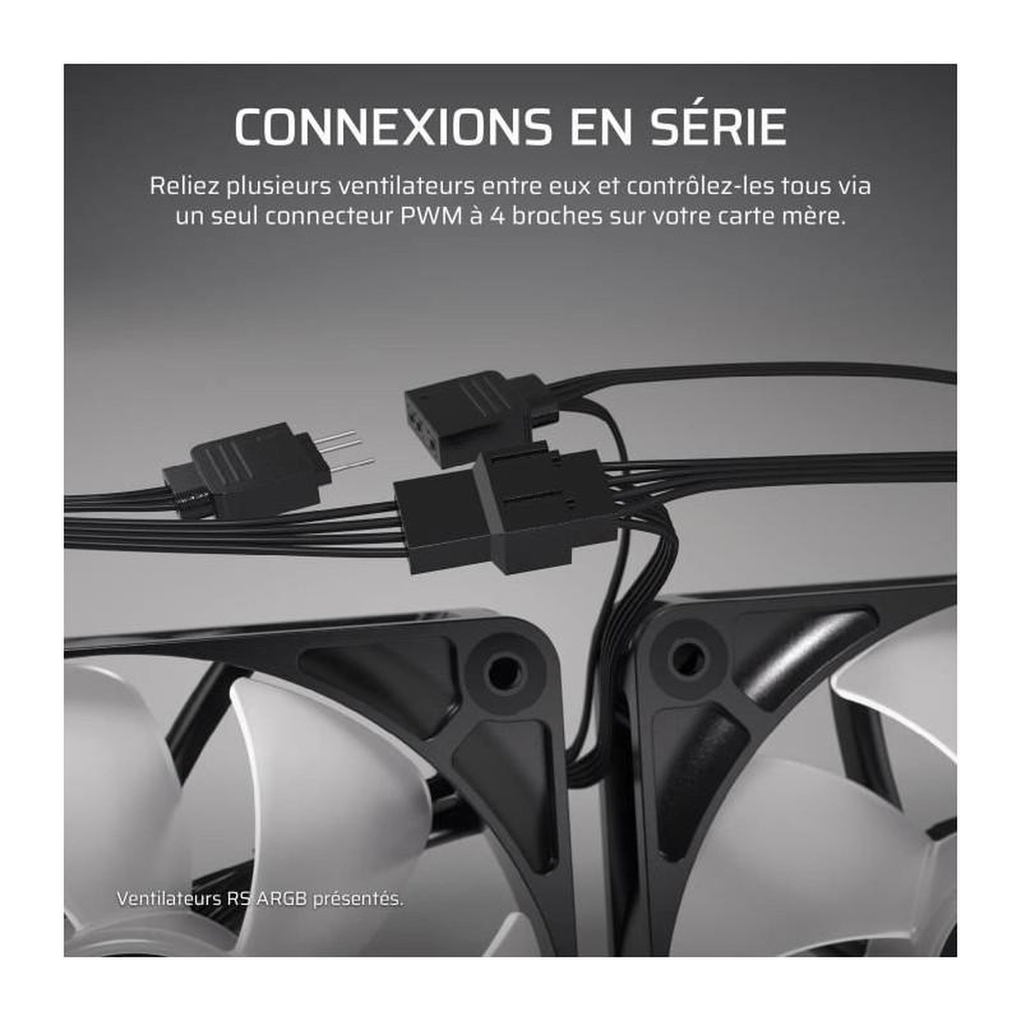 Voir la diapositive 3 : Corsair Ventilateur PWM 120mm - CORSAIR - RS120 - Blanc