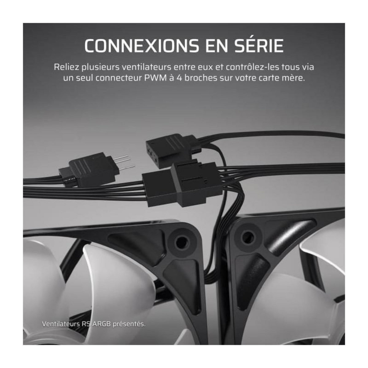 Corsair Ventilateur PWM 120mm - CORSAIR - RS120 - Blanc