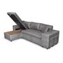 Voir la diapositive 5 : Canapé d'angle réversible convertible avec coffre + 2 poufs avec niche fixe à droite ANETTA