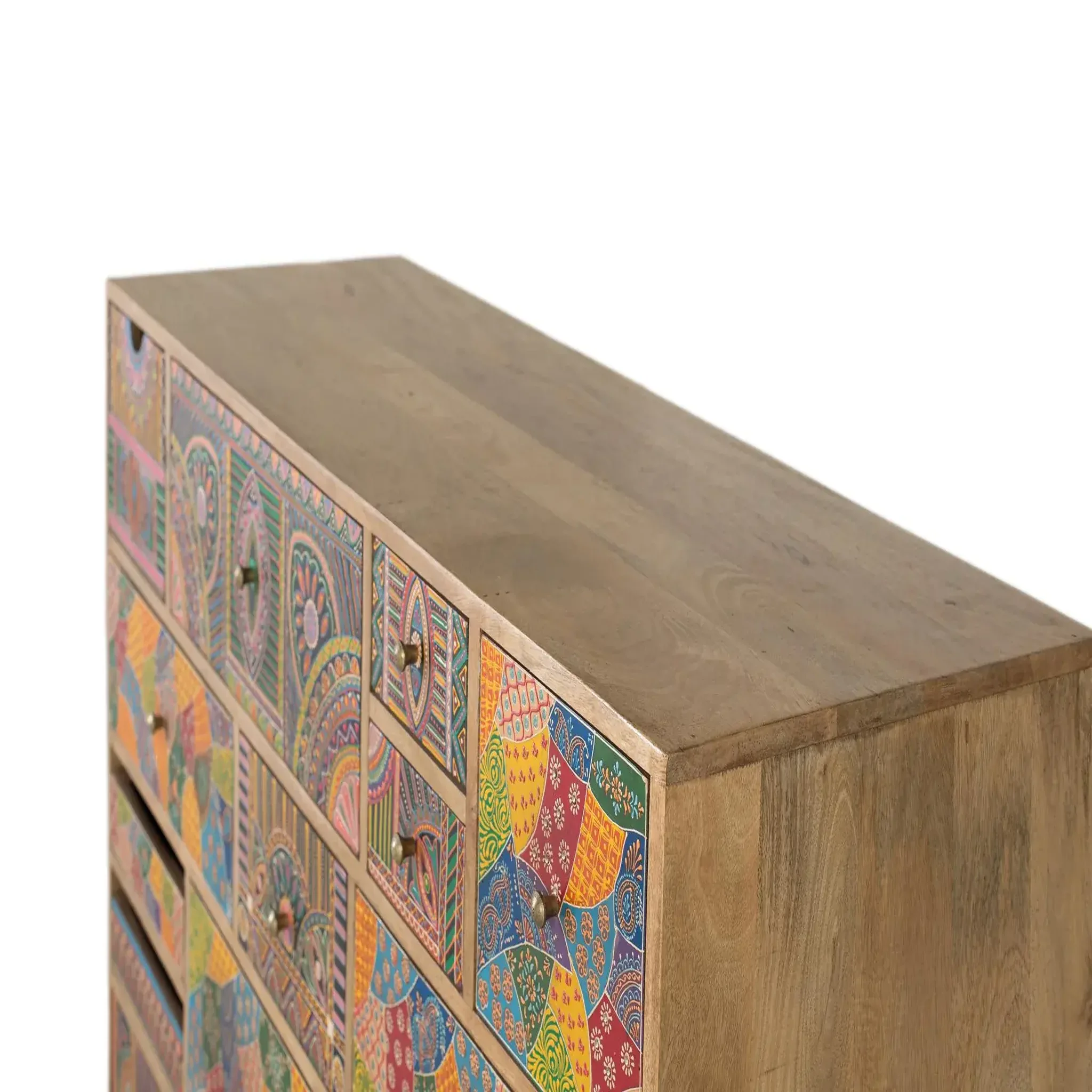 Voir la diapositive 3 : GINER Y COLOMER SL Commode en bois de manguier 120 cm style boho ethnique