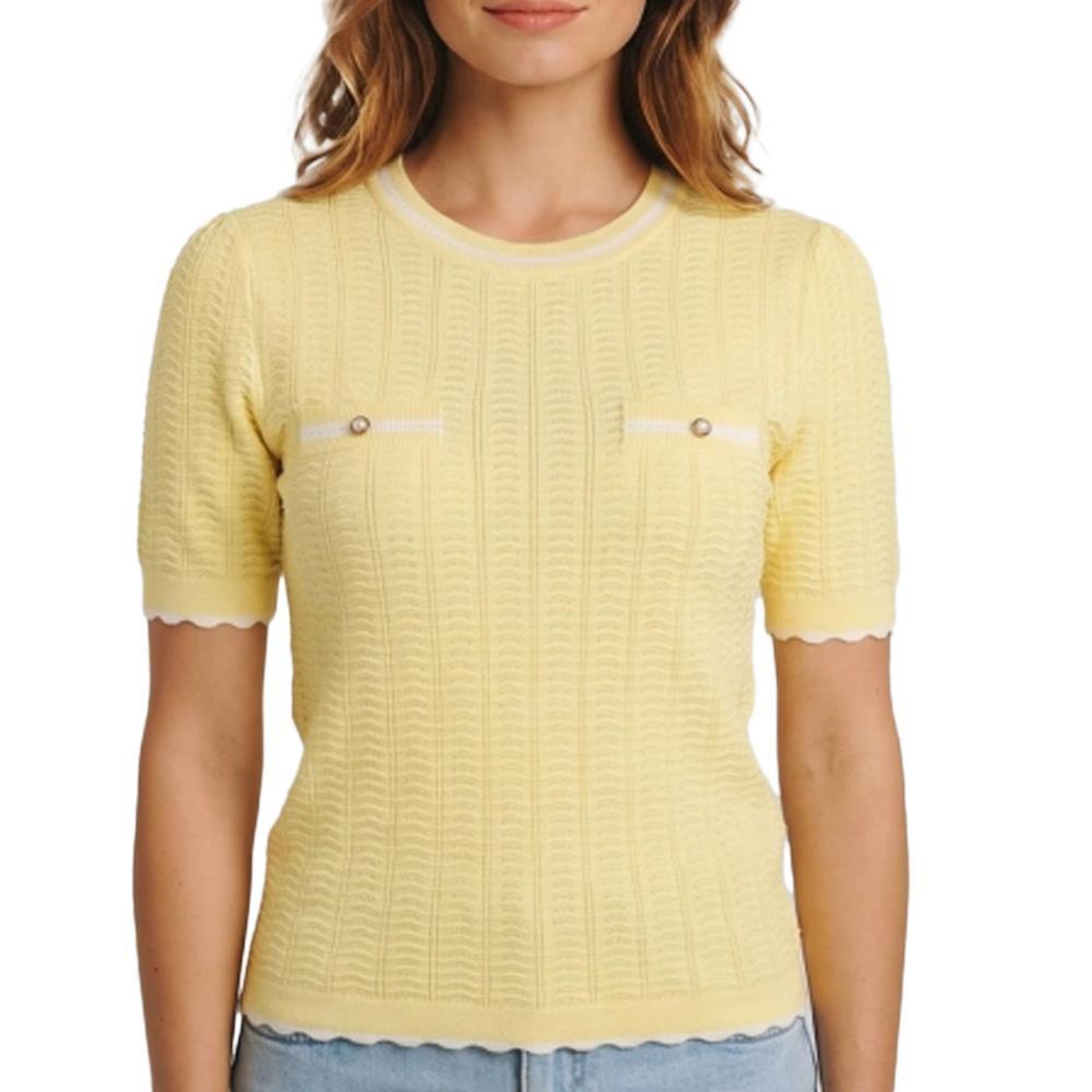MORGAN Pull Jaune Femme Morgan MSEOUL. Coloris disponibles : Beige