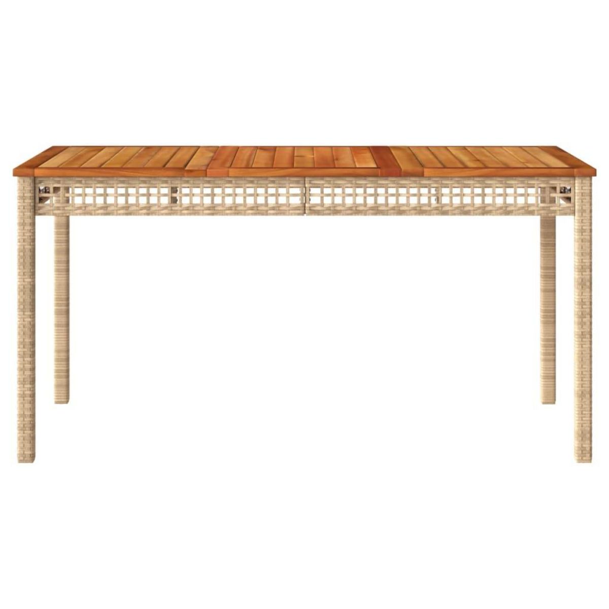 VIDAXL Table de jardin beige 140x80x75 cm resine tressee et acacia